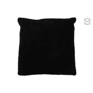 Cuscino quadrato in pelle nera 45x45x7 cm
