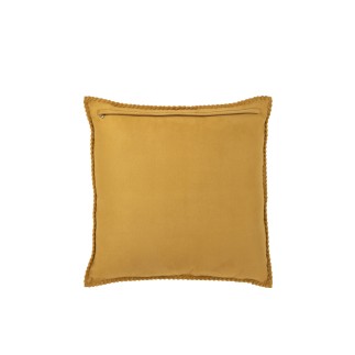 Cuscino quadrato in pelle gialla 45x45x8 cm
