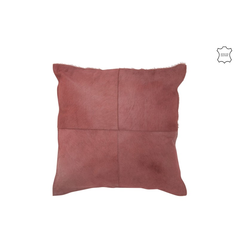 Cuscino in pelle rossa con nappe 45x45x8 cm Cuscino in pelle rossa con nappe 45x45x8 cm