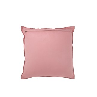 Cuscino in pelle rossa con nappe 45x45x8 cm