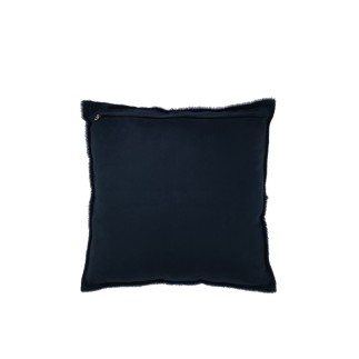 Cuscino quadrato in pelle blu 45x45x8 cm