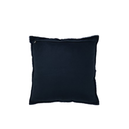Cuscino quadrato in pelle blu 45x45x8 cm