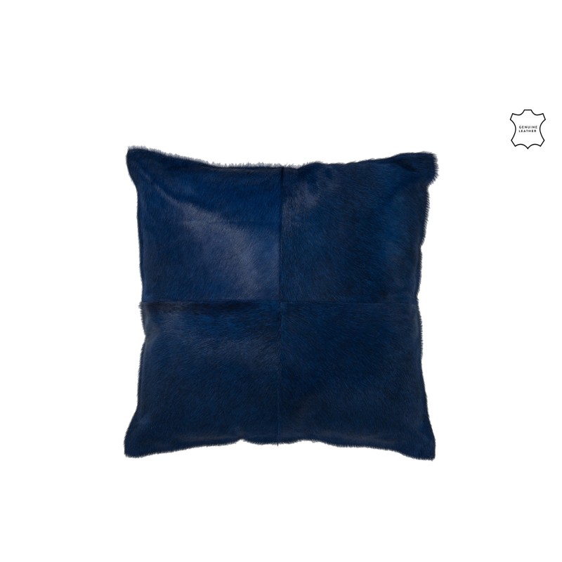 Coussin carré en cuir bleu 45x45x8 cm Coussin carré en cuir bleu 45x45x8 cm