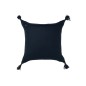 Cuscino in pelle blu con nappe 45x45x8 cm Cuscino in pelle blu con nappe 45x45x8 cm