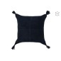 Cuscino in pelle blu con nappe 45x45x8 cm Cuscino in pelle blu con nappe 45x45x8 cm