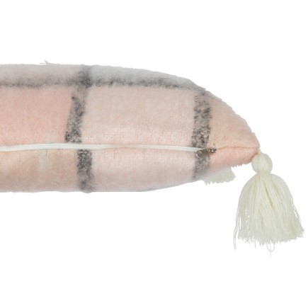 Cuscino quadrato in tessuto beige e rosa 45x45x5cm