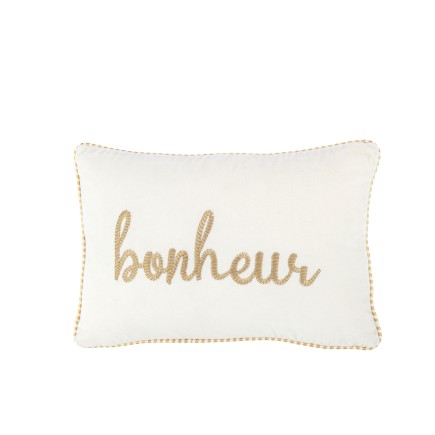Cuscino rettangolare in tessuto bianco 30x45x3,5 cm