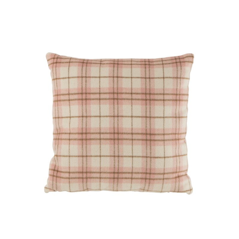 Almofada quadrada em tecido rosa 45x45x14 cm