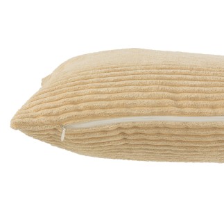 Cojín cuadrado de tela beige 45 x 45 x 14 cm