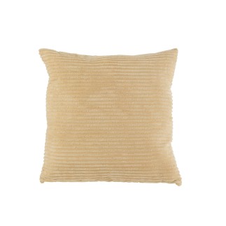 Cojín cuadrado de tela beige 45 x 45 x 14 cm