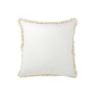 Coussin carré en textile blanc 45x45x3.75 cm