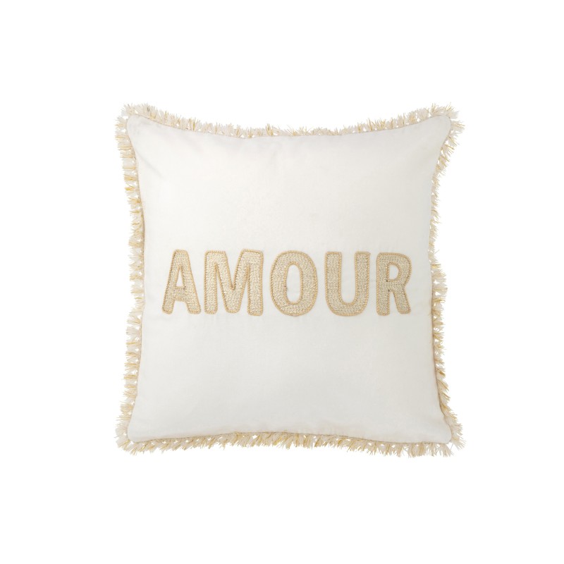 Cuscino quadrato in tessuto bianco 45x45x3,75 cm Cuscino quadrato in tessuto bianco 45x45x3,75 cm