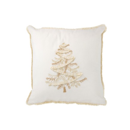 Coussin carré en textile blanc 45x45x3.75 cm