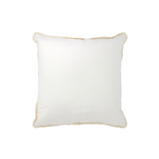 Coussin carré en textile blanc 45x45x3.75 cm