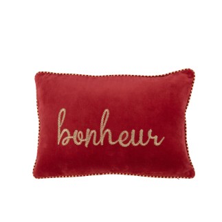 Cojín rectangular de tela roja de 30x45x3.5 cm