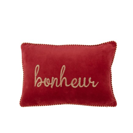 Cojín rectangular de tela roja de 30x45x3.5 cm