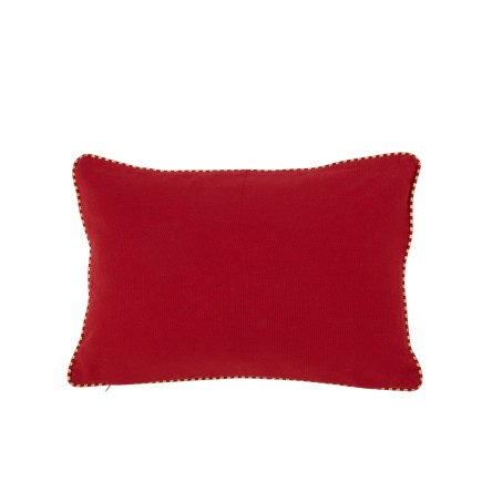 Cojín rectangular de tela roja 30 x 45 x 3,5 cm