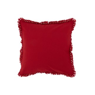 Coussin carré en textile rouge 45x45x3.75 cm
