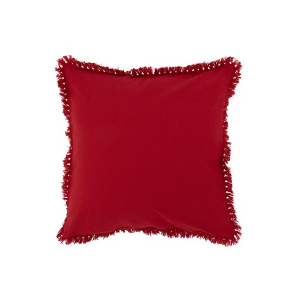 Coussin carré en textile rouge 45x45x3.75 cm