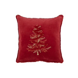 Cuscino quadrato in tessuto rosso 45x45x3,75 cm