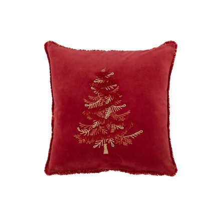 Cuscino quadrato in tessuto rosso 45x45x3,75 cm