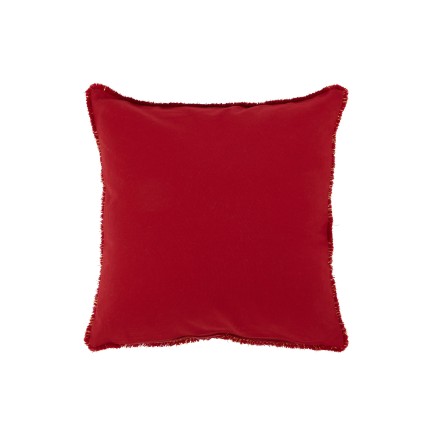 Cojín cuadrado de tela roja 45 x 45 x 3,75 cm