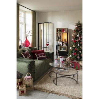 Coussin rectangulaire en textile multicouleur 30x45x3.5 cm