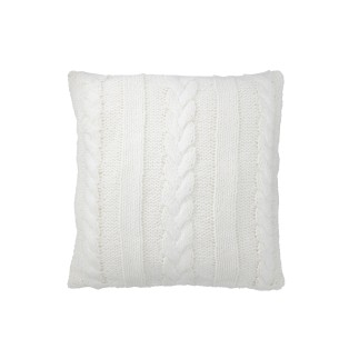 Coussin carré en textile blanc 45x45x10 cm