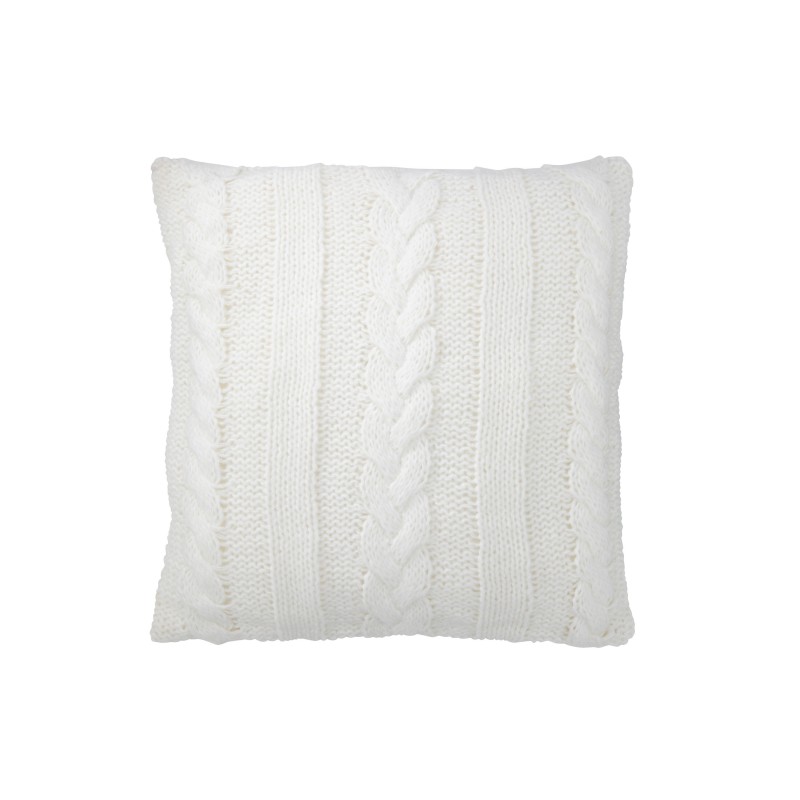Cuscino quadrato in tessuto bianco 45x45x10 cm Cuscino quadrato in tessuto bianco 45x45x10 cm