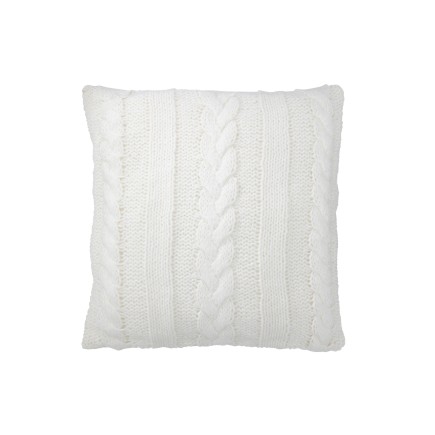 Coussin carré en textile blanc 45x45x10 cm