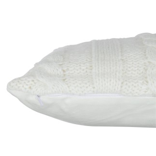 Cuscino quadrato in tessuto bianco 45x45x10 cm
