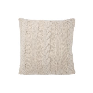 Coussin carré en textile beige 45x45x10 cm