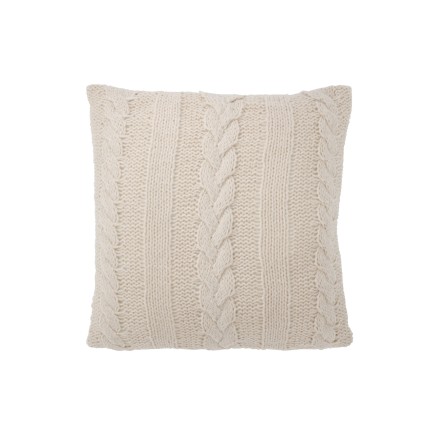 Coussin carré en textile beige 45x45x10 cm