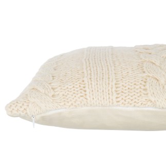Cuscino quadrato in tessuto beige 45x45x10 cm