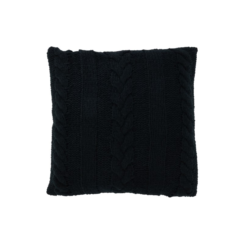 Cuscino quadrato in tessuto nero 45x45x10 cm Cuscino quadrato in tessuto nero 45x45x10 cm