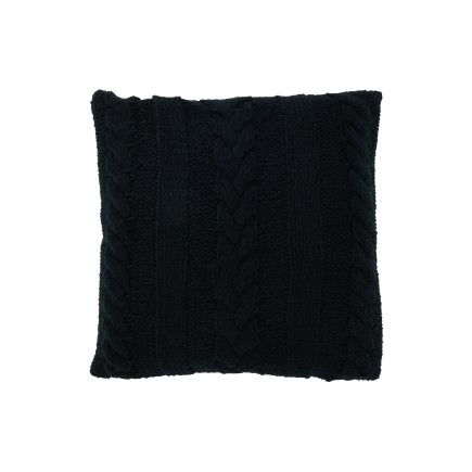 Coussin carré en textile noir 45x45x10 cm