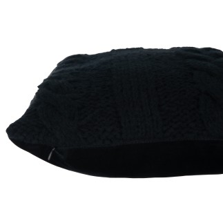 Cuscino quadrato in tessuto nero 45x45x10 cm