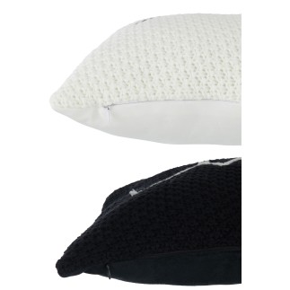 Set di 2 cuscini con rivestimento in tessuto bianco e nero 59x40x10 cm
