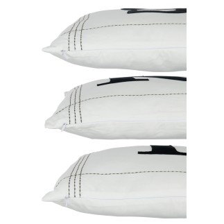 Set de 3 coussins ski en textile blanc et noir 45x45x10 cm