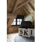 Set de 3 coussins ski en textile blanc et noir 45x45x10 cm