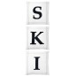 Set de 3 coussins ski en textile blanc et noir 45x45x10 cm