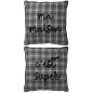 Set de 2 coussins avec texte en textile gris 45x45x10 cm Set de 2 coussins avec texte en textile gris 45x45x10 cm