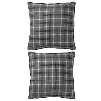 Set de 2 coussins avec texte en textile gris 45x45x10 cm