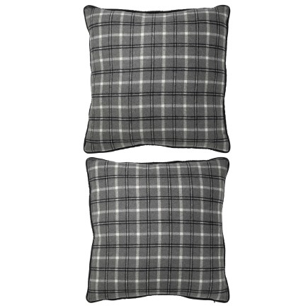 Set di 2 cuscini con scritta in tessuto grigio 45x45x10 cm