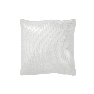 Coussin carré en textile argent 45x45x10 cm