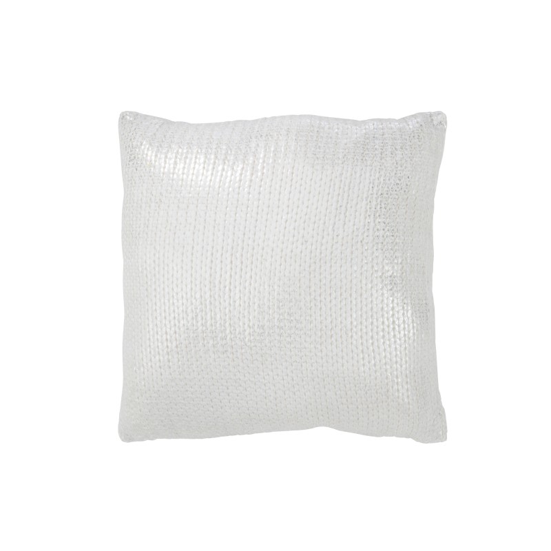 Cojín cuadrado de tela plateada de 45x45x10 cm Cojín cuadrado de tela plateada de 45x45x10 cm