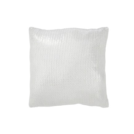 Coussin carré en textile argent 45x45x10 cm