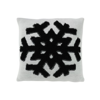 Coussin flocon en polyester blanc 45x45x10 cm