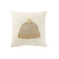Cojín cuadrado de algodón beige 45x45x12 cm Cojín cuadrado de algodón beige 45x45x12 cm
