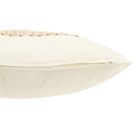 Coussin carré en coton beige 45x45x12 cm